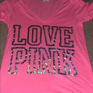 Pink Victoria secret v-neck shirt